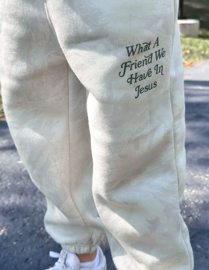 What a Friend in Jesus Camo Kids Sweatpant Elevated Faith