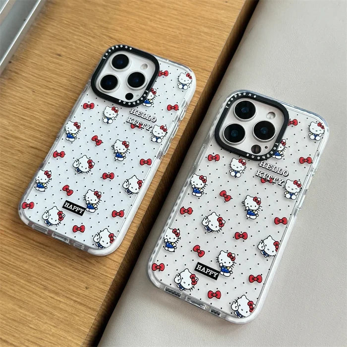 White Cute Mini Red Bow Hello Kitty Phone Case PhoneShells