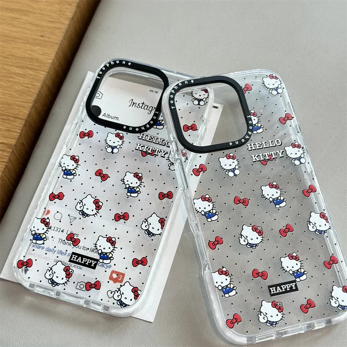 White Cute Mini Red Bow Hello Kitty Phone Case PhoneShells