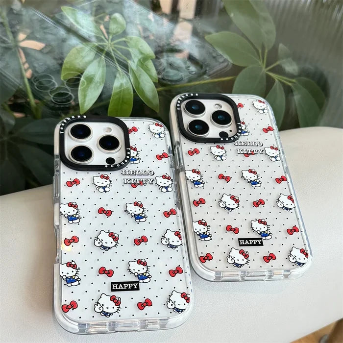 White Cute Mini Red Bow Hello Kitty Phone Case PhoneShells