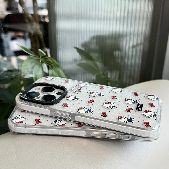 White Cute Mini Red Bow Hello Kitty Phone Case PhoneShells