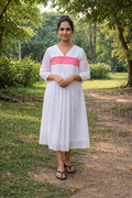 White shaded georgette A-line kurti with handworked yoke MBS-803 ** ready to dispatch** **last piece clearance sale**