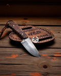 Wilderness Bushcraft Knife with Burl Rosewood Handle cskforged