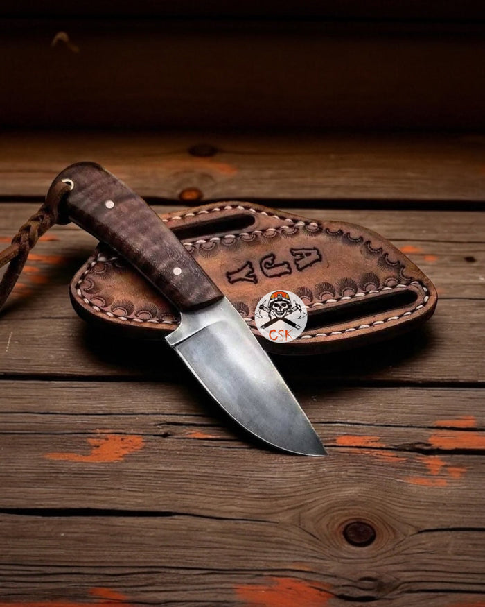 Wilderness Bushcraft Knife with Burl Rosewood Handle cskforged