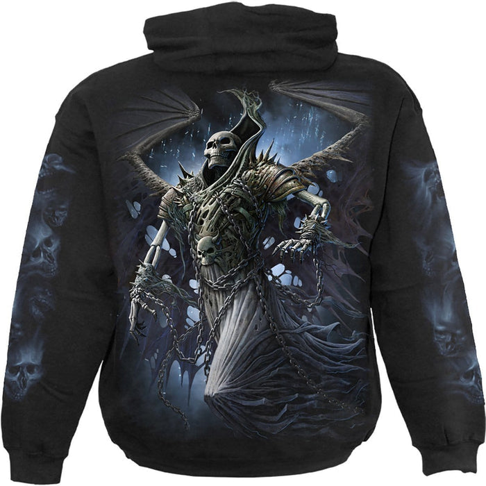 WINGED SKELTON - Hoody Black Spiral USA