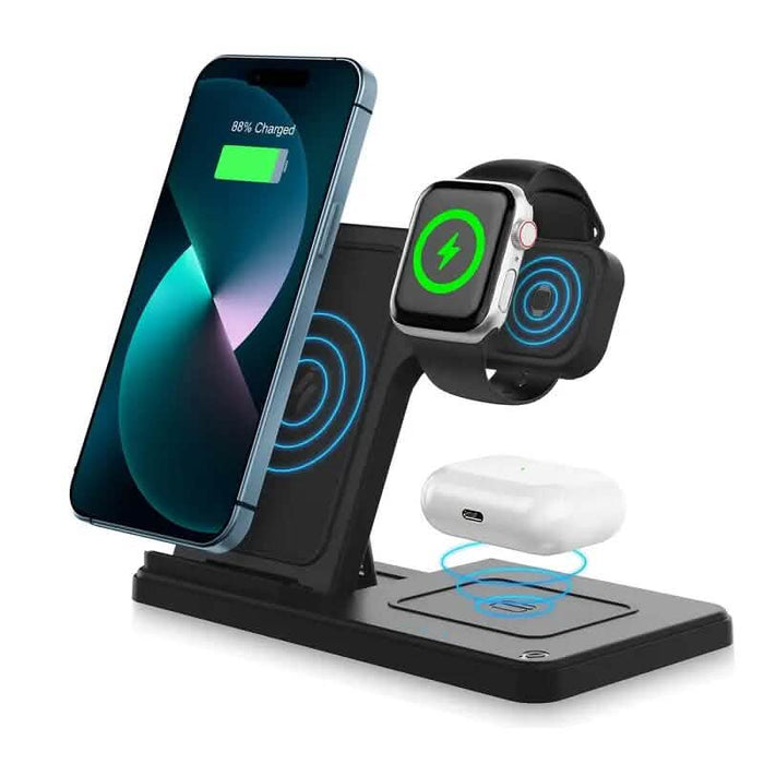 Wireless Charging Station 3-in-1 Standard 15W Fast for Mag-Safe Charger Stand DailySale