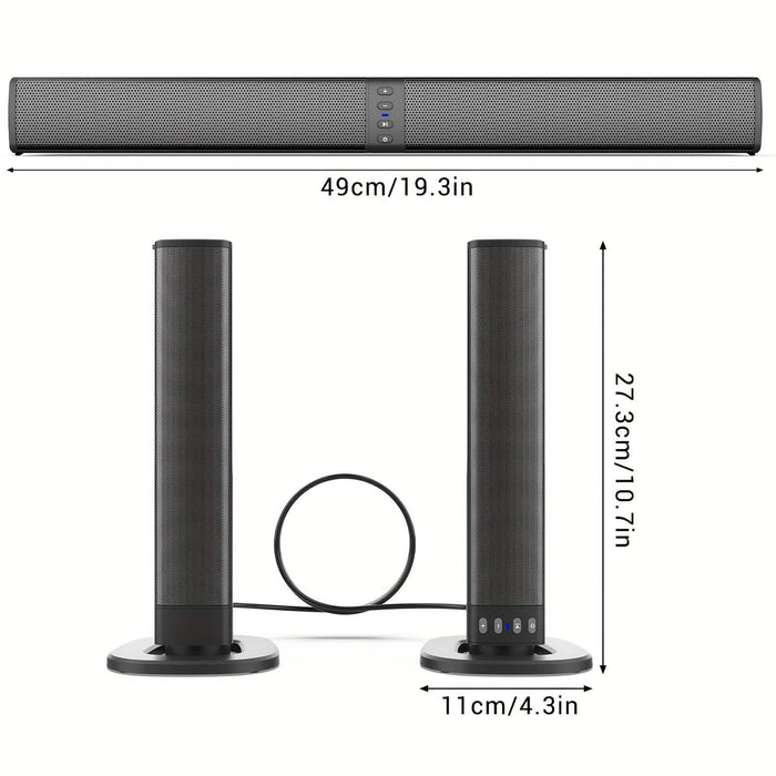 Wireless Soundbar for TV – 2-in-1 Detachable Bluetooth Speaker DailySale