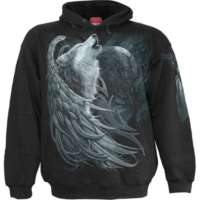 WOLF SPIRIT - Hoody Black Spiral USA