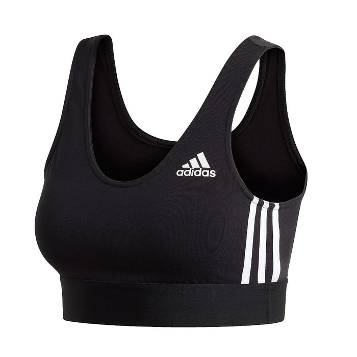 adidas Women's Must Haves 3-Stripes Bra Top - Black White runnwalk