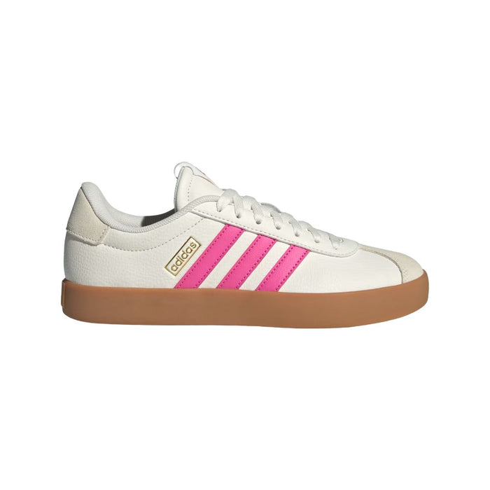 adidas Women's VL Court 3.0 Shoes - Core White / Pulse Magenta / Gold Metallic runnwalk