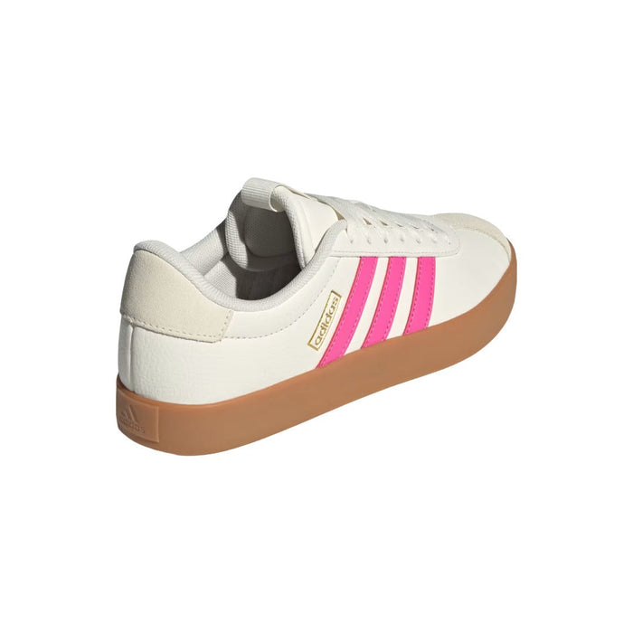 adidas Women's VL Court 3.0 Shoes - Core White / Pulse Magenta / Gold Metallic runnwalk