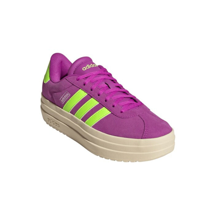 adidas Women's VL Court Bold (Flash Pink / Lucid Lemon / Silver Metallic) runnwalk