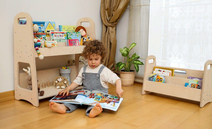 Wooden Bookshelf / Small-Medium-Large Size Kidodido