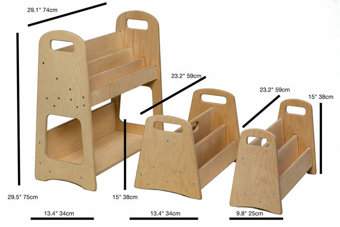 Wooden Bookshelf / Small-Medium-Large Size Kidodido