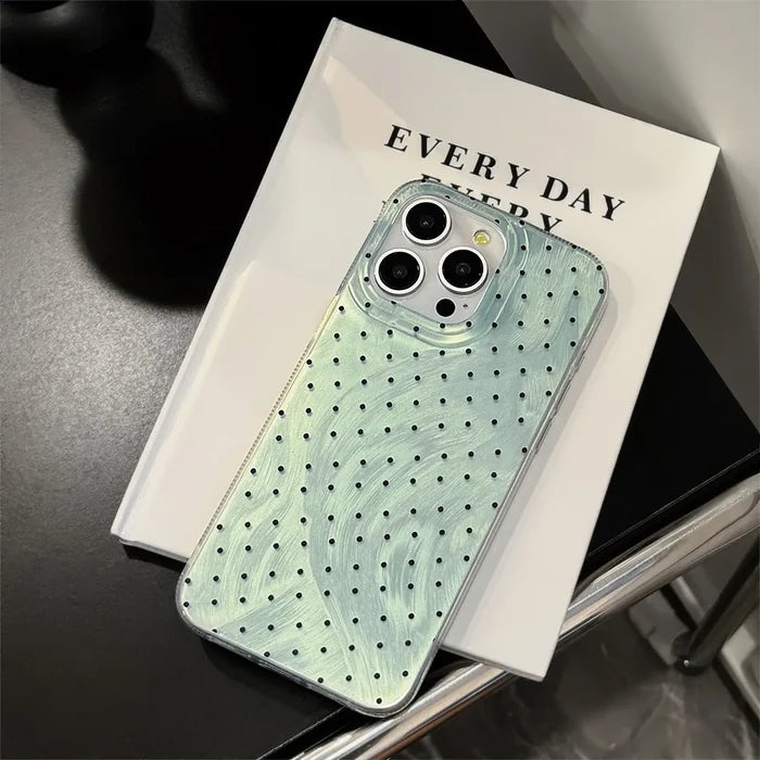 Y2K Green Polka Dot Beaded Bracelet Phone Case For iPhone PhoneShells