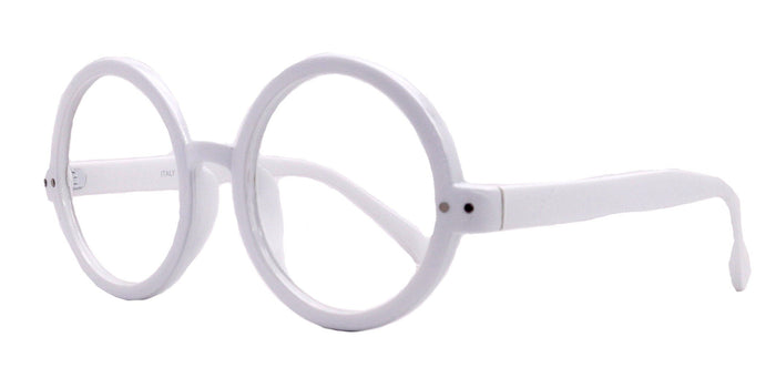 Zelda, (Reading Glasses) (Premium) Big True Round vintage (LWhite) X Large Eye, Oversize,  NY Fifth Avenue NY Fifth Avenue
